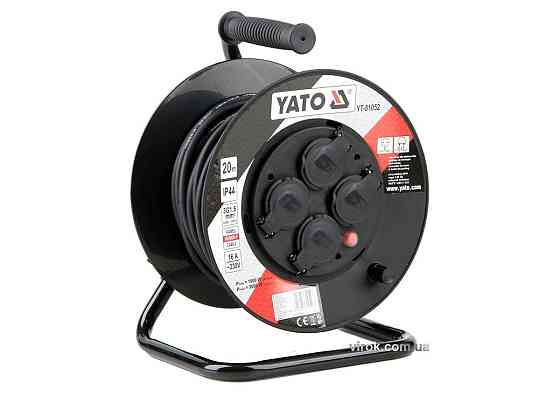 Подовжувач мережевий YATO : l= 20м. до 16 А на котушці; кабель 3-жильний S=1,5 мм² [2] Одесса