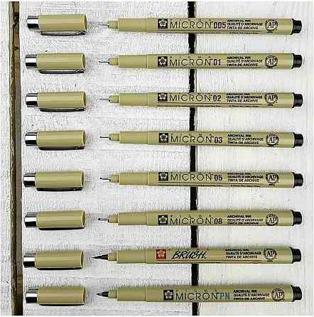 Набор линеров PIGMA MICRON 6шт + 1 линер-кисть Pigma Brush + PIGMA Micron PN В ПОДАРОК Sakura Киев