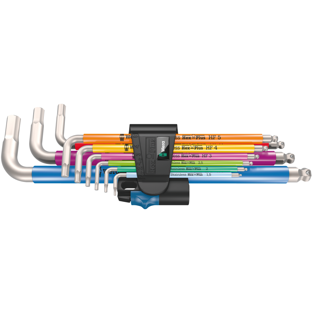 Набор цветных шестигранников Wera 1.5-10мм 9ед., удлин., с фиксирующей функцией, нержавеющая сталь, 05022699001 Одесса - изображение 1