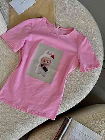 Женская стильная футболка с накатом LaBuBí турецкий кулир Барби Одесса