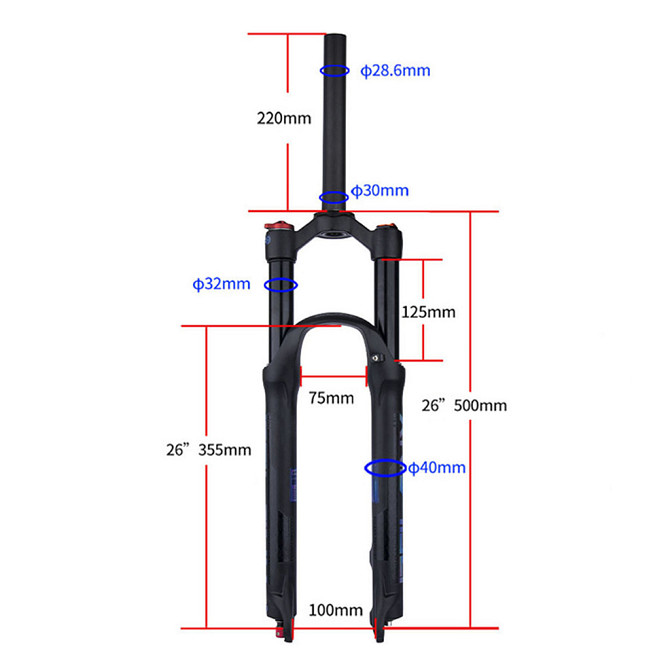 Вилка воздушная Bolany Solo Air 26" 32-FKA-004 120mm D с ручной регулировкой жесткости Бровары - изображение 3
