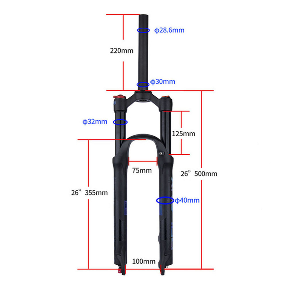Вилка повітряна Bolany Solo Air 26" 32-FKA-004 120mm D з ручним регулюванням жорсткості Бровари - фото 3