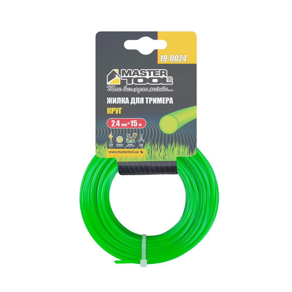 Жилка для тримера MASTERTOOL КРУГ 2.40 мм 15 м 19-0024 Коломия - фото 4