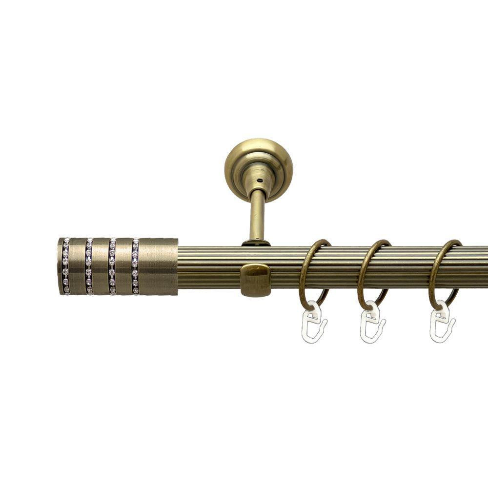 Карниз Orvit Барамелла металевий однорядний відкритий рифлена труба кільце металеве Антик 25 мм 200 см (00-00017578) Львів - фото 1