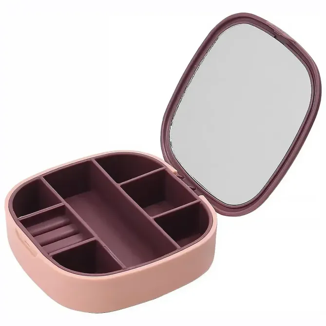 Маленькая дорожная шкатулка для украшений, мини-органайзер для украшений с зеркалом Коломия - фото 1