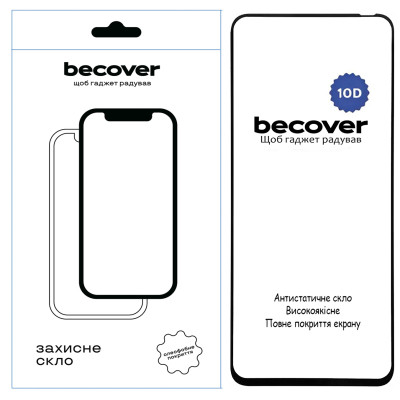 Стекло защитное BeCover Tecno Spark 30C 4G/5G 10D Black (712725) Винница - изображение 1