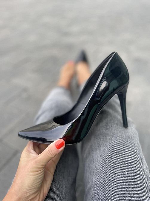 Туфлі жіночі LAVINI чорні шкіра лакована каблук 10 см 35 р. (3729) Коломия - фото 4