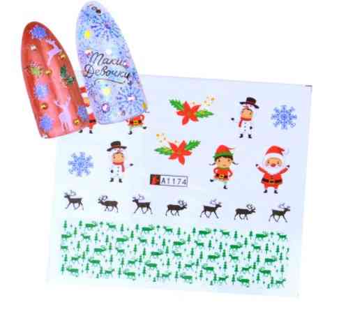 Новорічні наклейки на нігті Київ