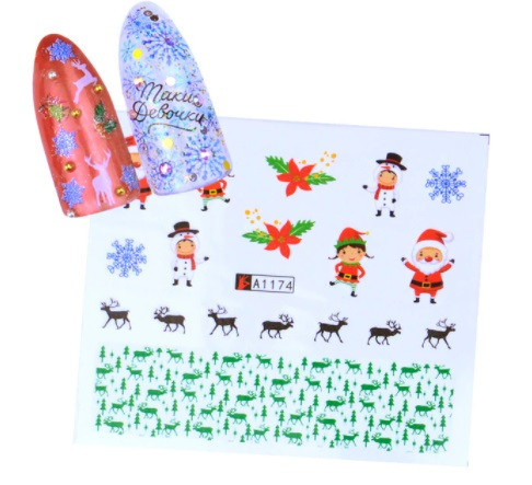 Новогодние наклейки на ногти Киев - изображение 1