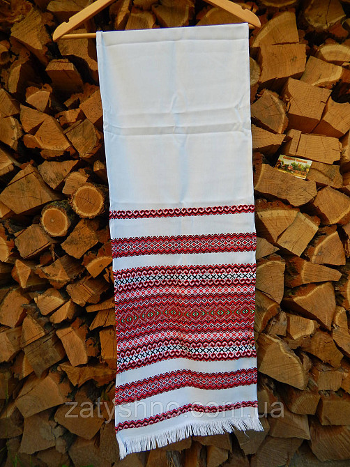 Вышитый рушник красный 240 длиной Киев - изображение 2