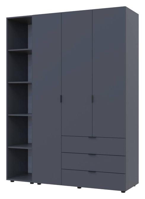 Комплект шкафов для одежды Doros Гелар (2 шт.) 154,4х49,5х203,4 см Графит (DRS-011147) Днепр - изображение 1