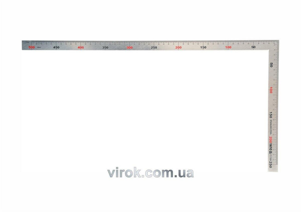 Кутник сталевий прямокутний YATO : 90° L= 250 х 500 мм [10/50] Одеса - фото 1