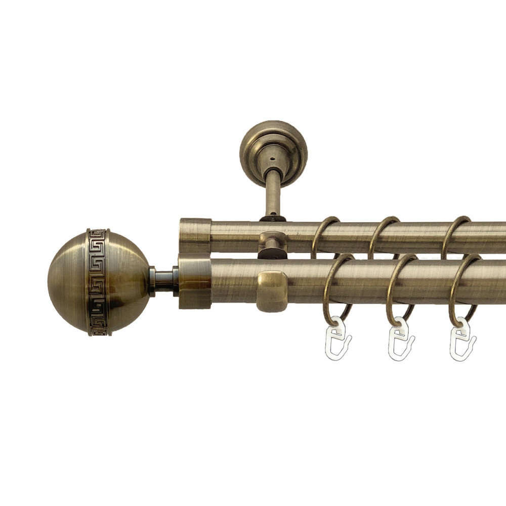 Карниз Orvit Таврика металевий дворядний відкритий Антик 25\19 мм 300 см (00-00010261) Львів - фото 1