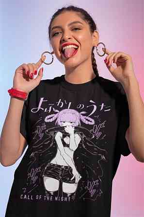 Футболка для хлопчика з аніме принтом Коу Йаморі Ко Йаморі оверсайз (зріст від 165 до 180) Чорний AnimeJ0185m Дніпро