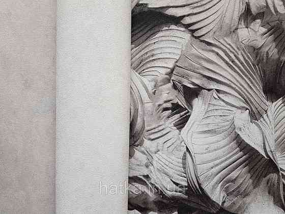 Шпалери вінілові на флізеліні гарячого тиснення DU&KA 1.06х10 вензель основа під штукатурку сірі коричневі Київ