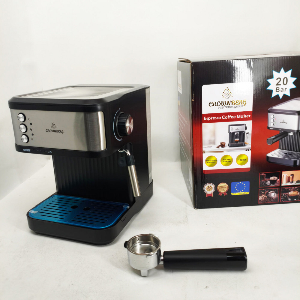 Эспрессо кофемашина Crownberg CB-1570 1200 Вт с рабочим давлением 20 бар и функцией приготовления 2 чашок FZ-65 Львов - изображение 7