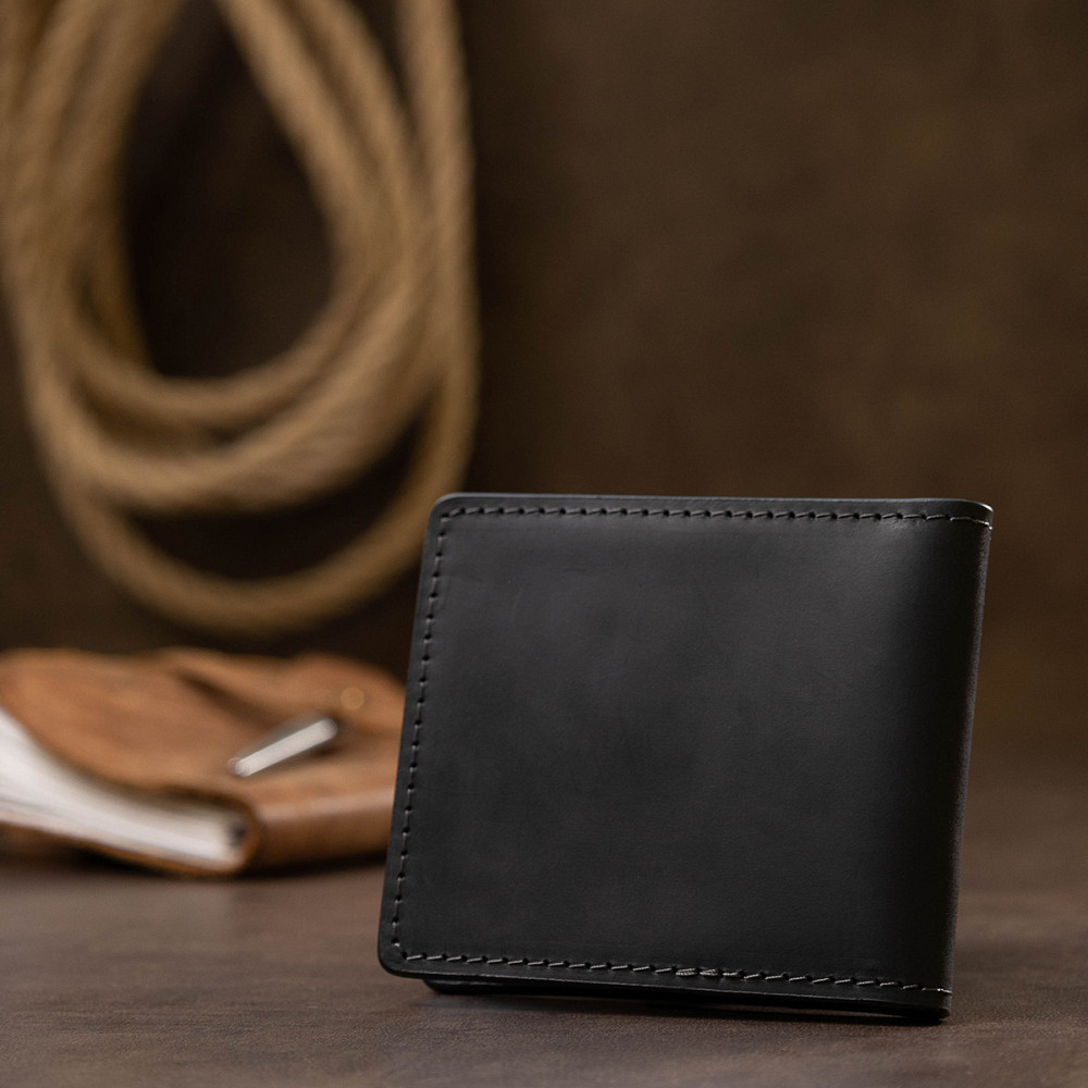 Шкіряна матова обкладинка для посвідчення GRANDE PELLE 11525 Чорний Київ - фото 6