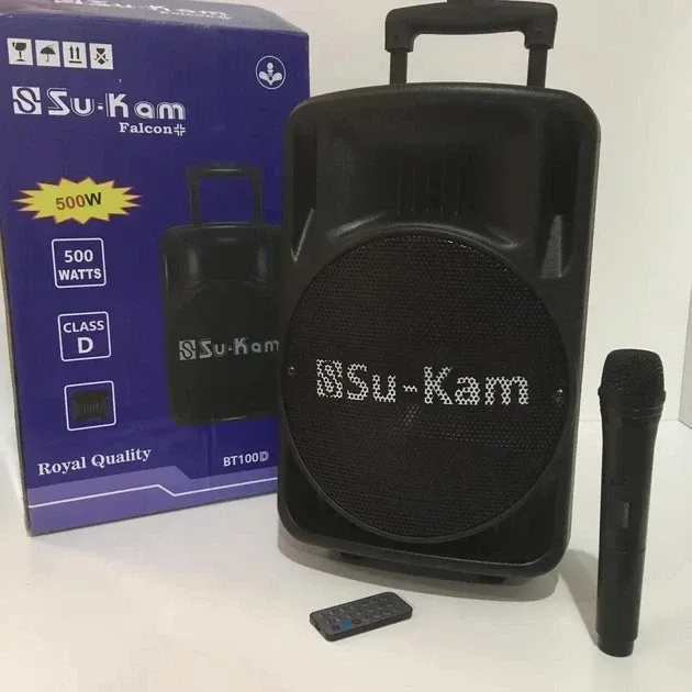 Портативна Bluetooth колонка Su-Kam BT 100D з FM та бездротовим мікрофоном 12V/220V SkyRocet Одеса - фото 1