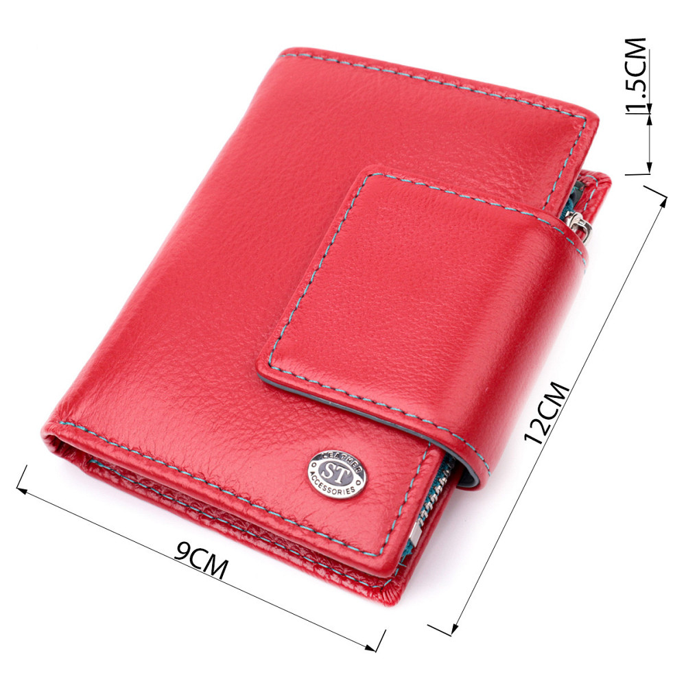 Яскравий шкіряний гаманець для жінок з цікавою монетницею (ST Leather) Київ - фото 7