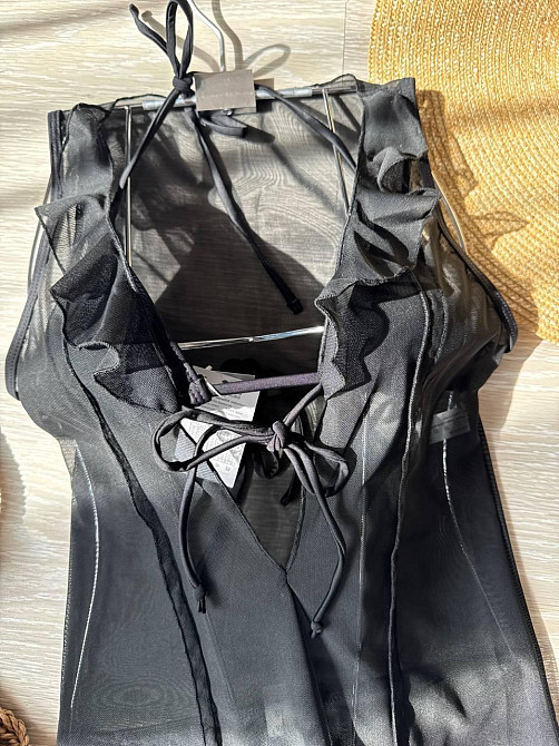 Жіночий купальник трійка з накидкою Чорний L Харків - фото 4