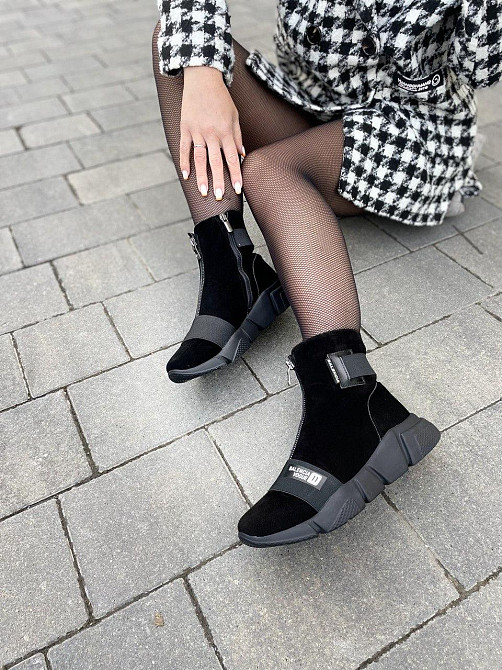 Черевики жіночі VLADEKS чорні натуральна замша 37р.-24см. 39р.-25см. висота 13см. (3907) Коломыя - изображение 5