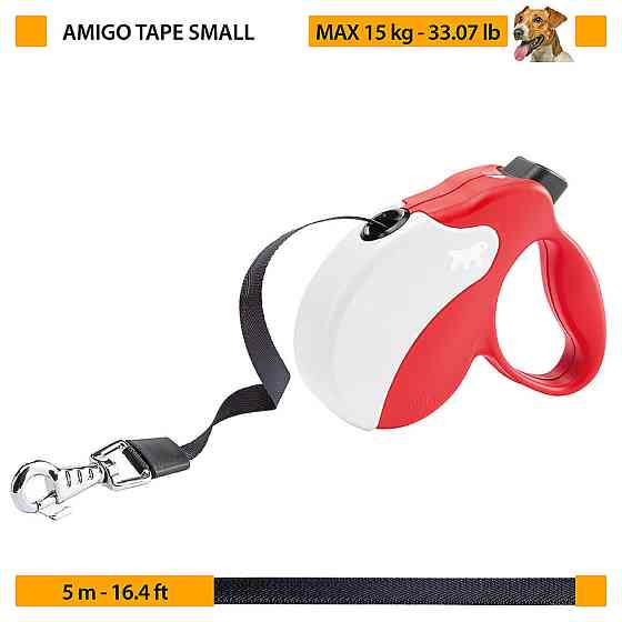 Поводок - рулетка для собак с лентой Ferplast Amigo Tape (Ферпласт Амиго Тейп) 14 х 3.6 х h 12 см - S, Голубой Запорожье