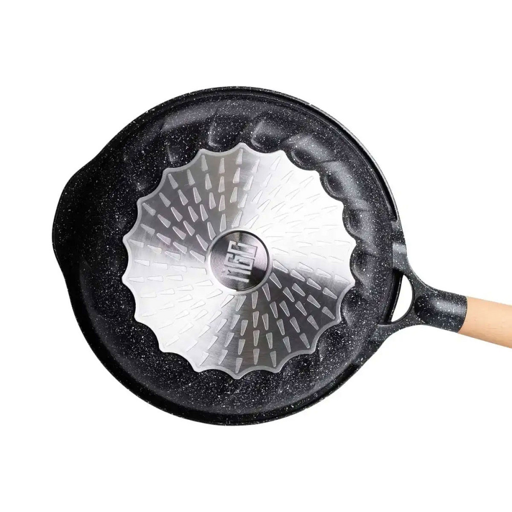 Алюмінієва сковорода 1,5 л, мармурове антипригарне покриття Ø 26 см, товсте дно MGC чорний HP-4-419B Коломия - фото 5