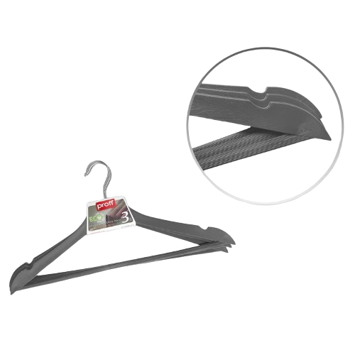 Набір вішалок для одягу 3шт сірий Wooden Design Виланд Житомир