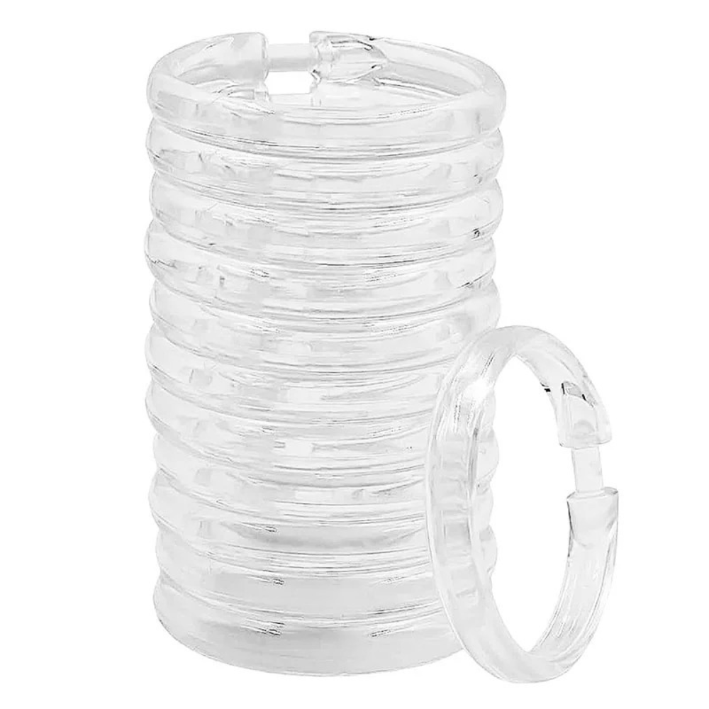 Прозрачные кольца для крепление душевой шторки к карнизу Bathlux, пластиковые, 12 штук в упаковке Каменец-Подольский - изображение 7