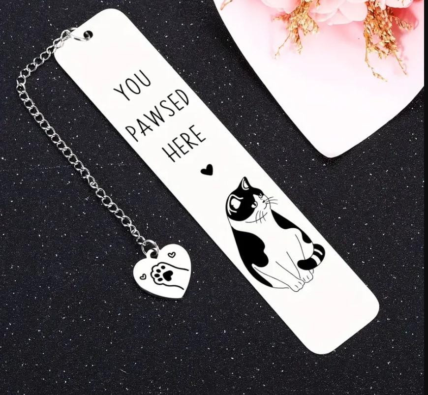 Металева закладка – креативний подарунок для книголюбів | Закладка для книг "You pawsed here" Київ - фото 2