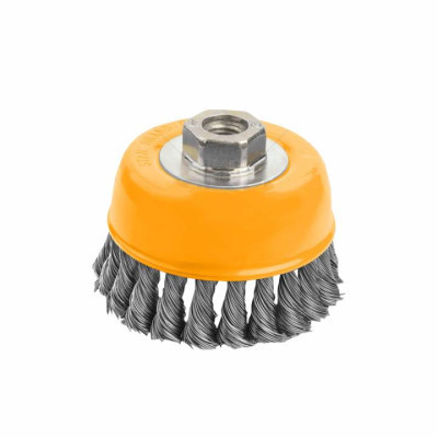Щетка для электроинструмента Tolsen чашка 75 мм М14, стальная проволока 0.5 мм (77611) Винница - изображение 1