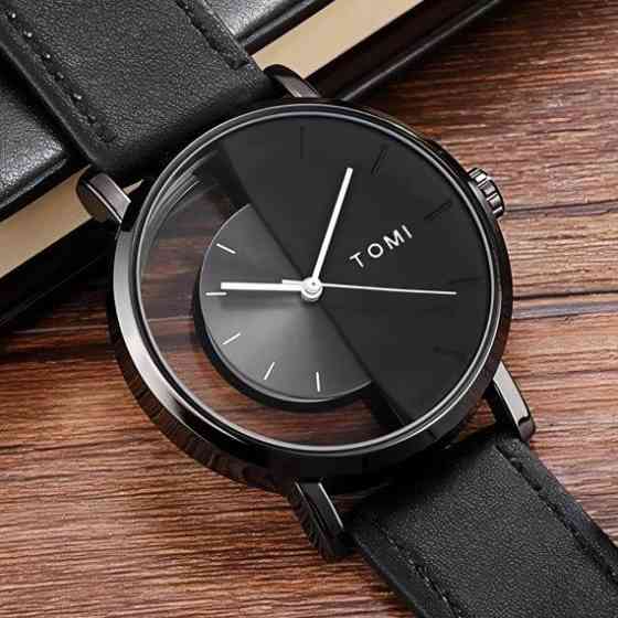 Годинник чоловічий наукові Tomi Gentleman Steel Black (2 ремінці) Київ