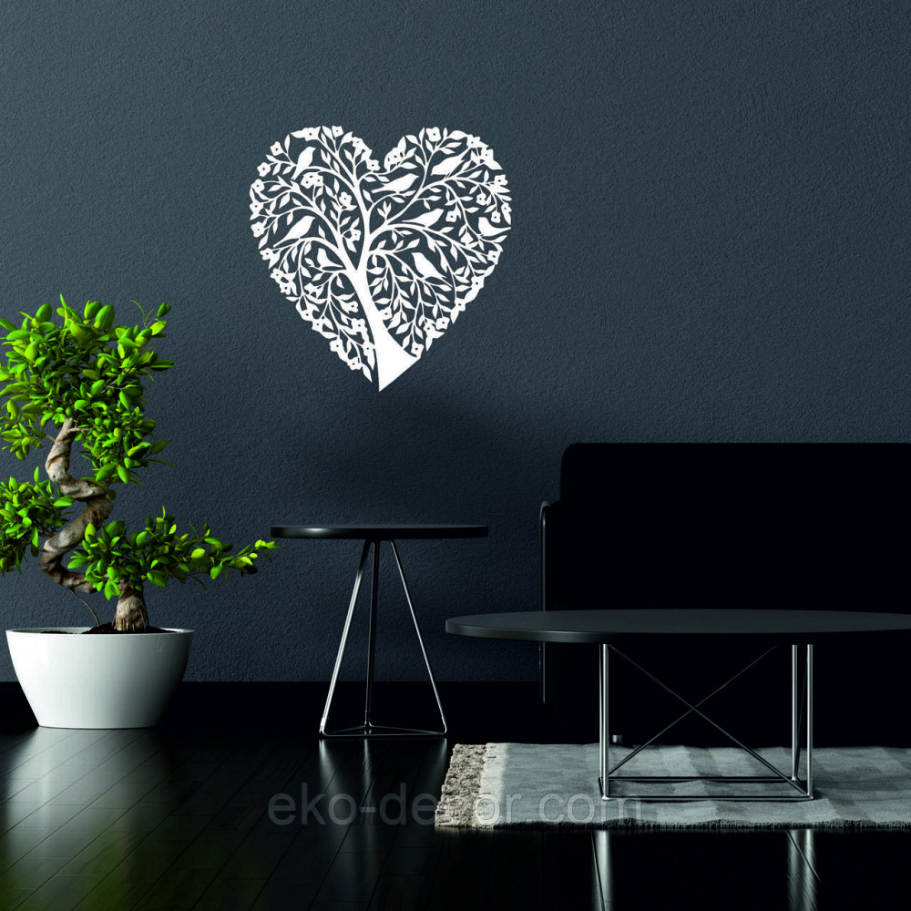 Декоративное настенное 3D Панно «Птицы Сердце» Декор на стену с объемом 50*49 см, Белый Киев - изображение 2