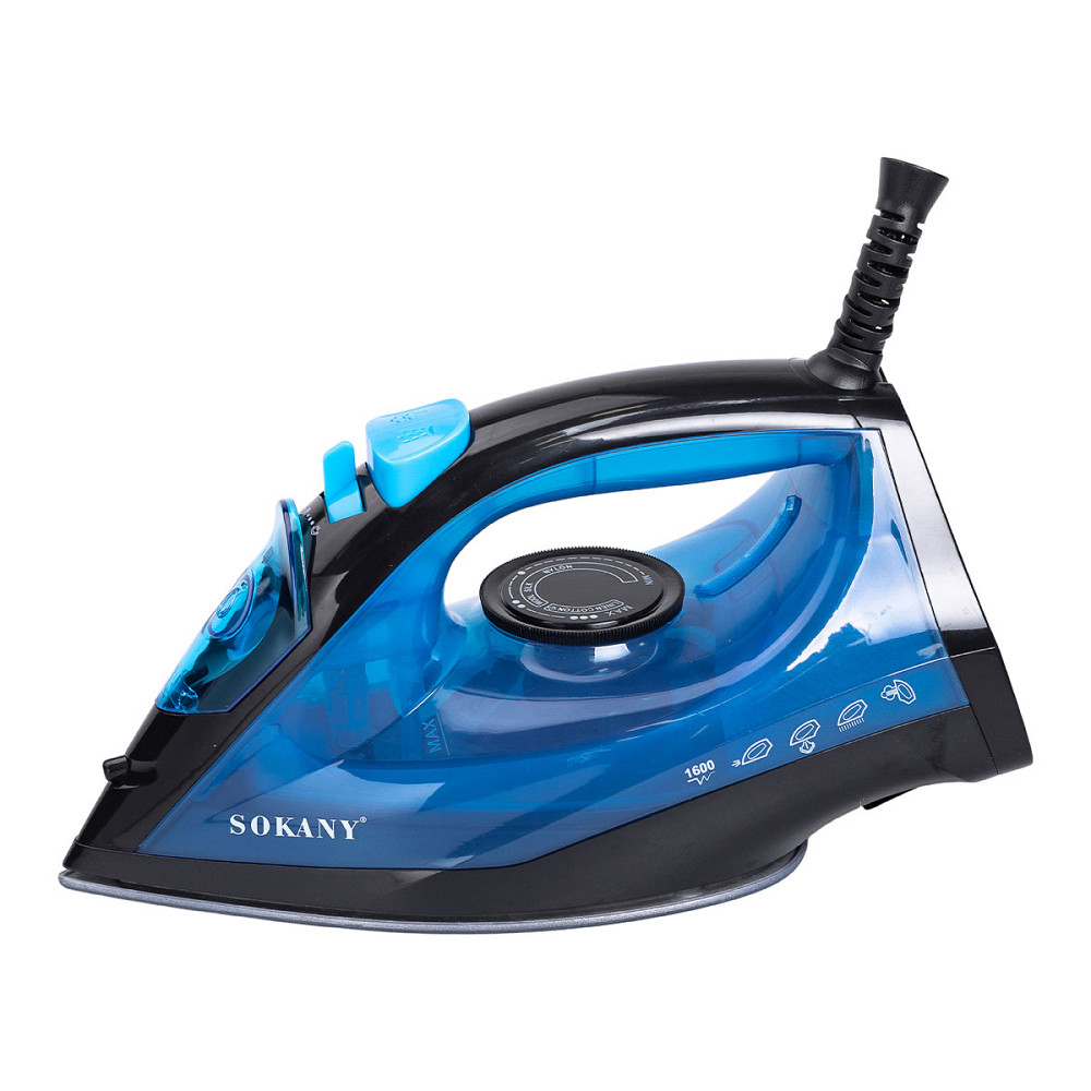 Ручна парова праска 1600 Вт із керамічним покриттям для одягу Синій Sokany SK-11005 Коломия - фото 3