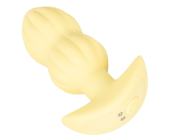 Анальна пробка з вібрацією Vibrating Mini Butt Plug Yellow Sex Aura Київ