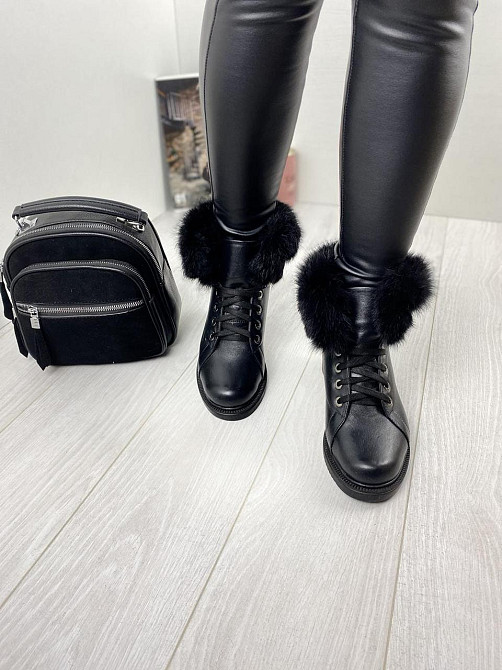 Injers Черевики жіночі INJERS чорні натуральна шкіра зима висота 14см (619-43) Коломыя - изображение 4