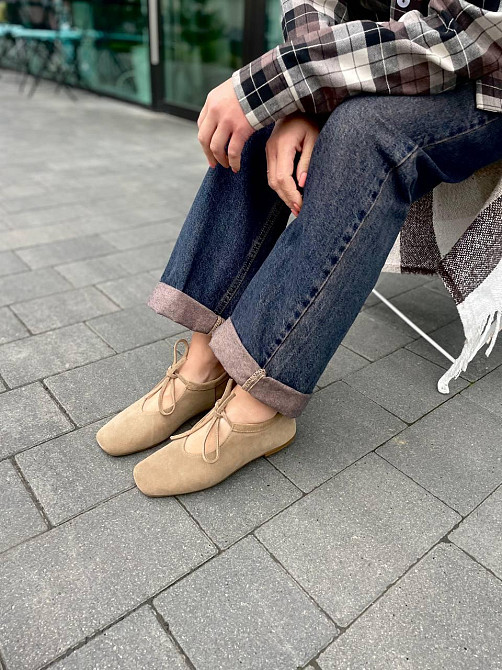 SEE SEVEN Балетки жіночі SEE SEVEN 1770 пісочна (весна-осінь, замша натуральна) (5847) Коломыя - изображение 4