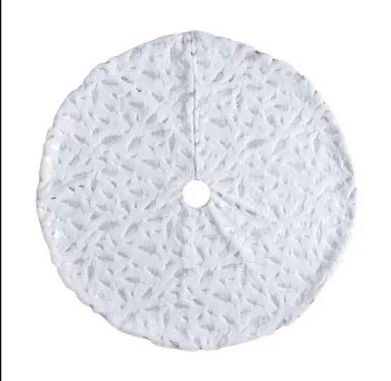 Коврик под елку с перышками 122 см бело-серебристый Киев