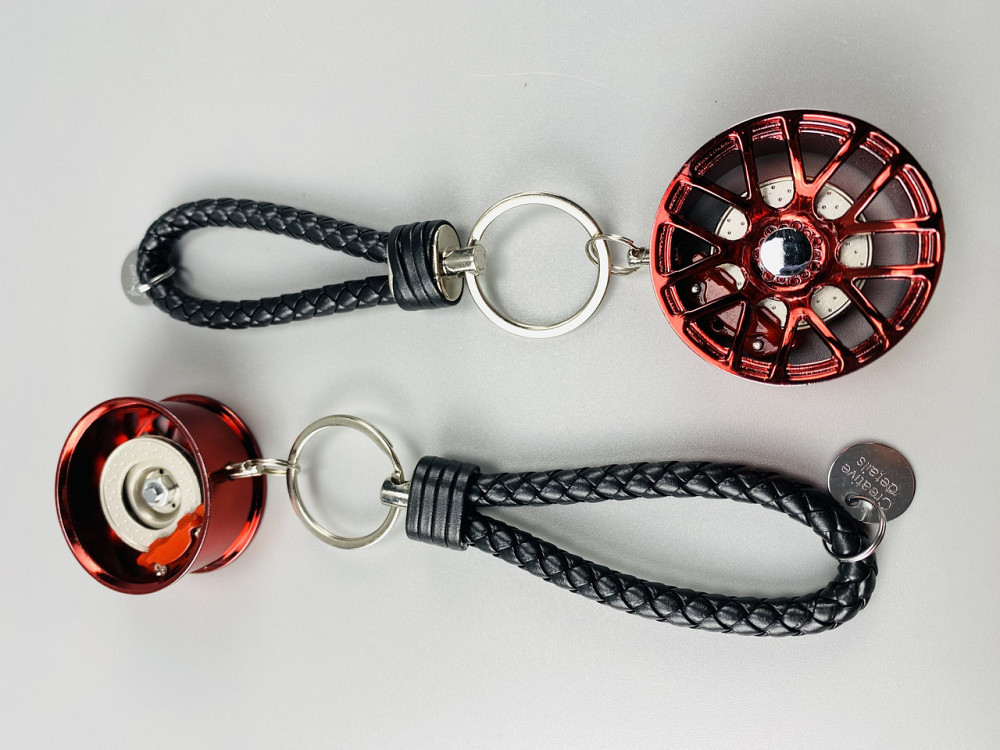 Брелок у вигляді диска колеса червоний, брелок на ключі для водія, брелок металевий на авто ключі Мукачево - фото 8