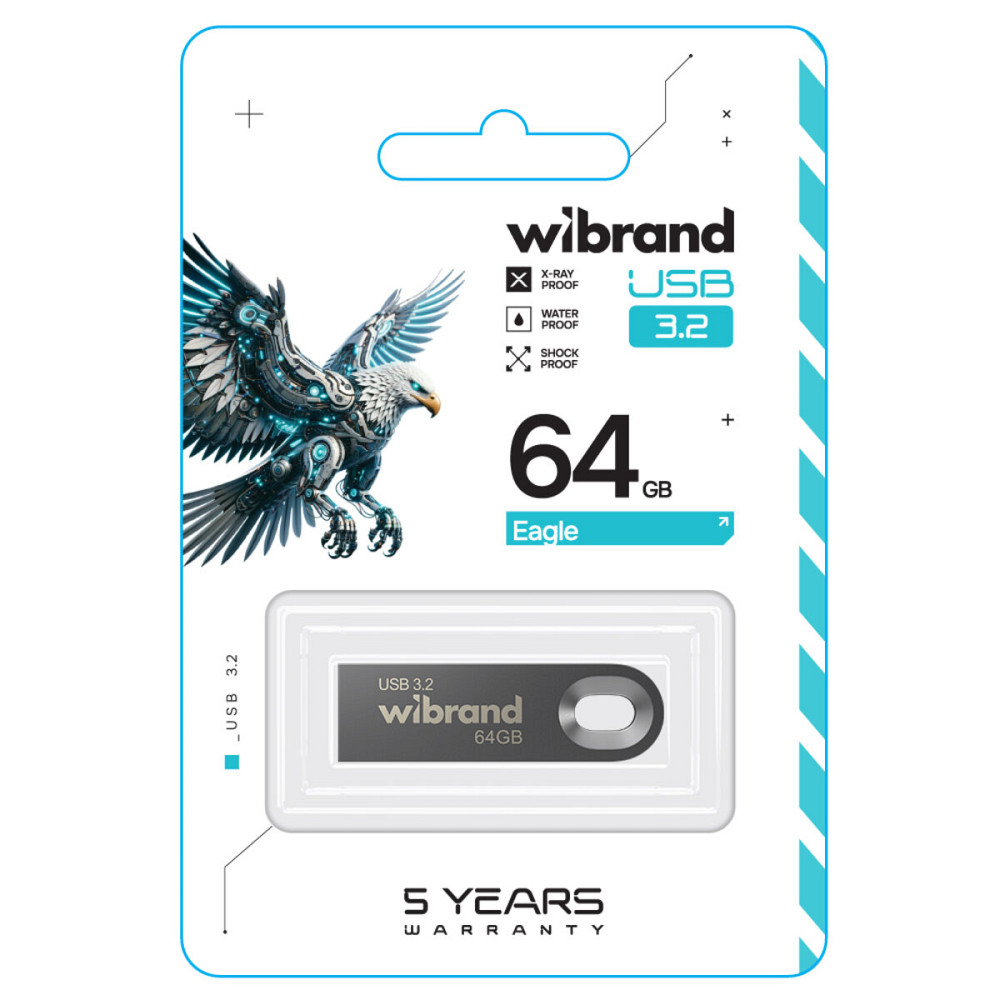 Flash Wibrand USB 3.2 Gen1 Eagle 64GB Grey (WI3.2/EA64U10G) Київ - фото 2