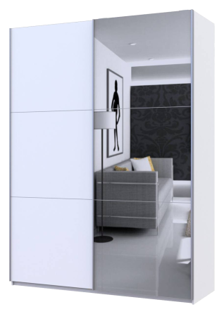 Шафа-купе двохдверна Doros G-Caiser 180х60х240 см Білий/1 Дзеркало (DRS-011236) Дніпро