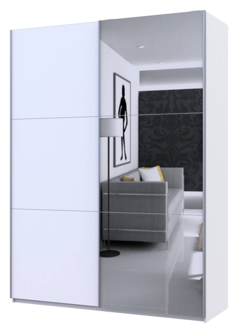 Шафа-купе двохдверна Doros G-Caiser 180х60х240 см Білий/1 Дзеркало (DRS-011236) Дніпро - фото 2