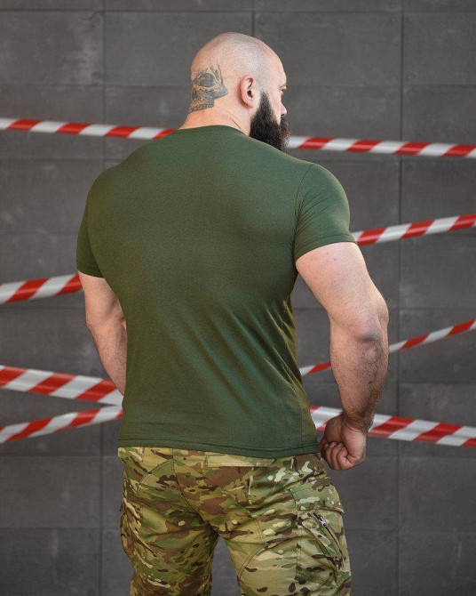 Тактическая ХЛОПКОВАЯ футболка NECRONIMICON stone олива НП5217 Одесса - изображение 3