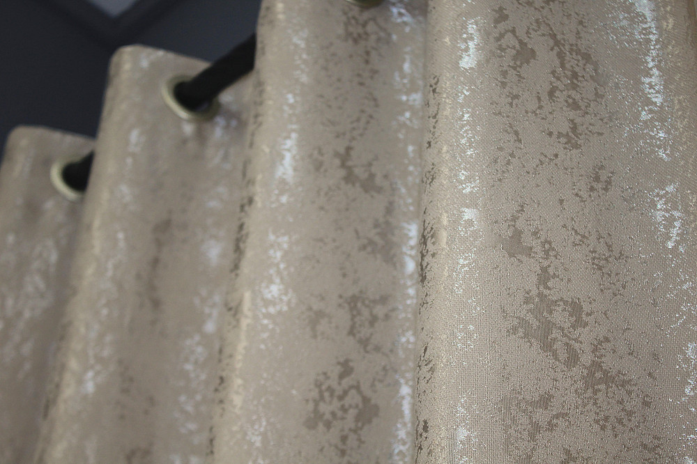 Комплект штор на люверсах VR-Textil Лен мрамор Pavliani № 1177ш 150х250 см 2 шт Серо-бежевый (37-0040) Киев - изображение 8