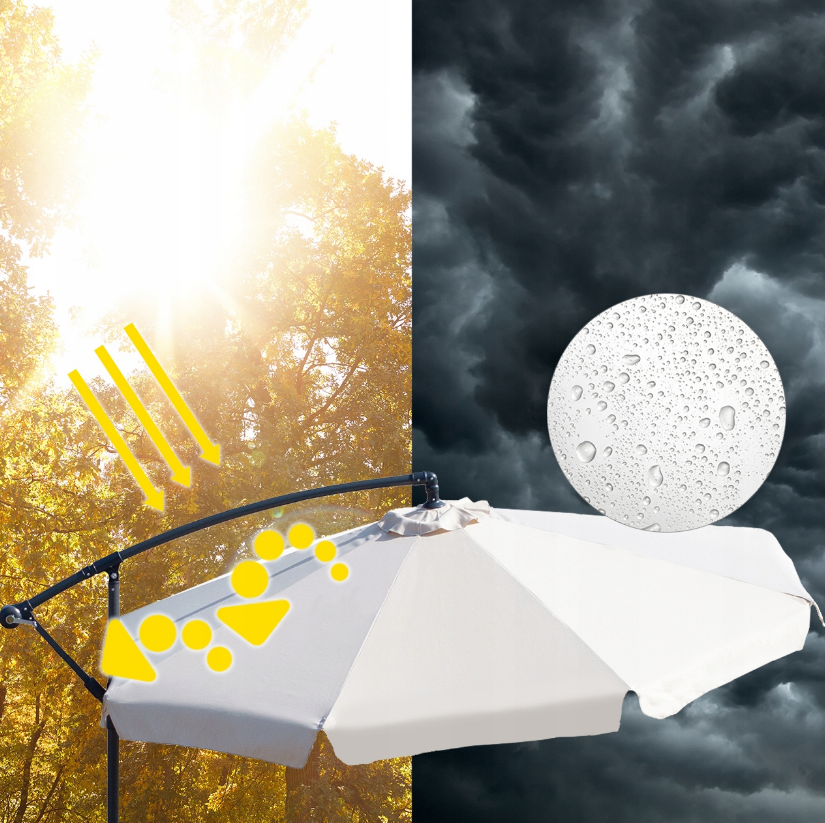 Парасолька садова 350x250см MalTec бежева з нахилом (Польща) Київ - фото 6