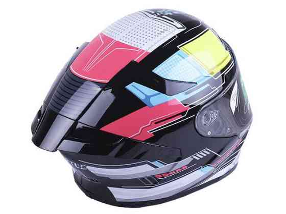 Шолом мотоциклетний інтеграл MD-821, чорний із кольоровим, size M Мукачево