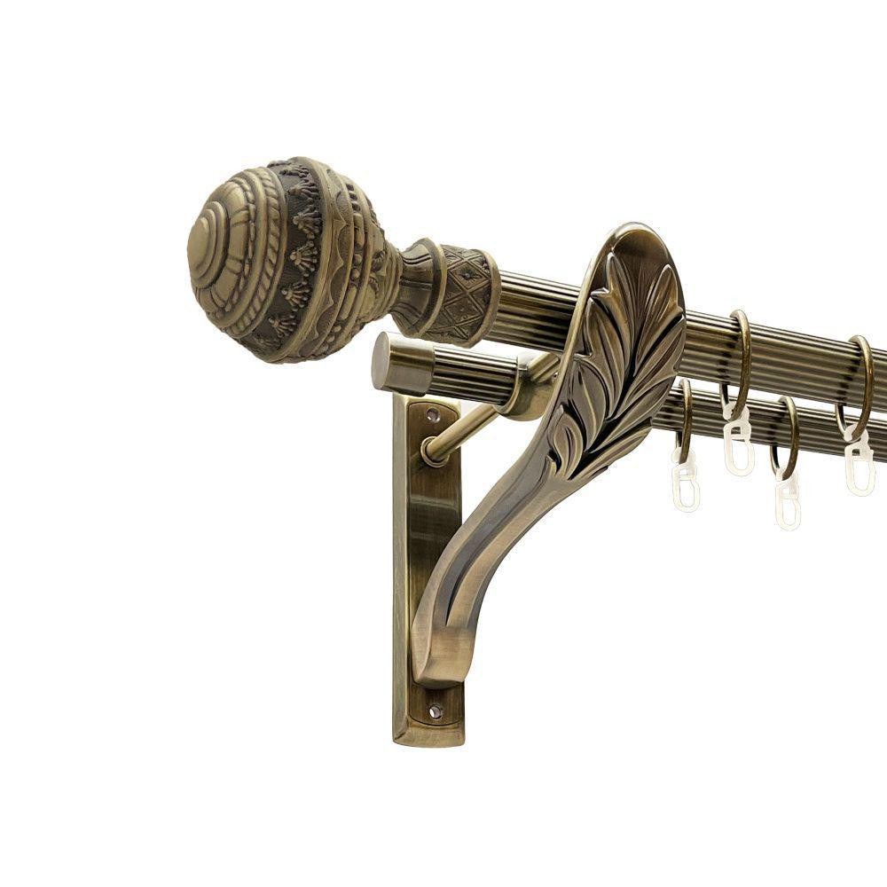 Карниз Orvit Арабеска металевий дворядний ретро рифлена труба кільце металеве Антик 25\19 мм 240 см Львов - изображение 1