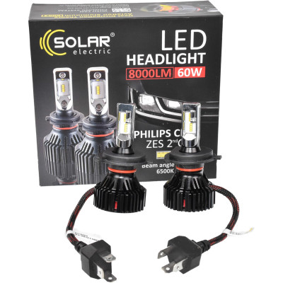 Автолампа SOLAR H4 12/24V 6500K 8000Lm 60W ZES Chip (8304) Вінниця - фото 3