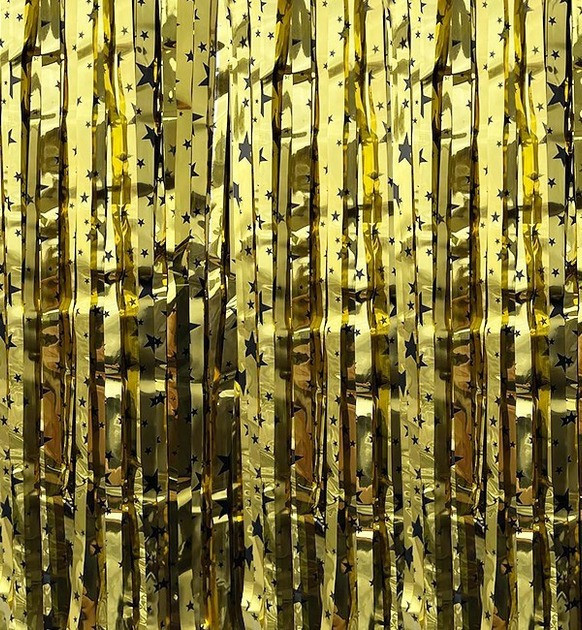 Дощик-штора «Зоряне небо» фольгована для прикрашання фотозони, золотиста Кам'янець-Подільський - фото 1
