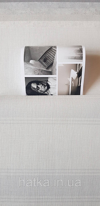 Шпалери вінілові на флізеліні A.S.Creation UNITA 1.06x10 смуги широкі вузькі сіро-блакитні білі Київ - фото 5